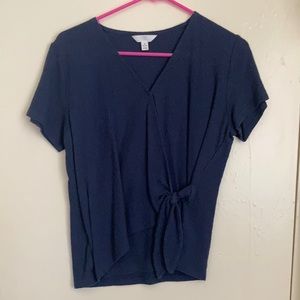Navy blue wrap top